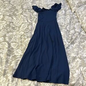 EXCELLENT CONDITION H&M MAXI DRESS IN DARK BLUE SIZE 2